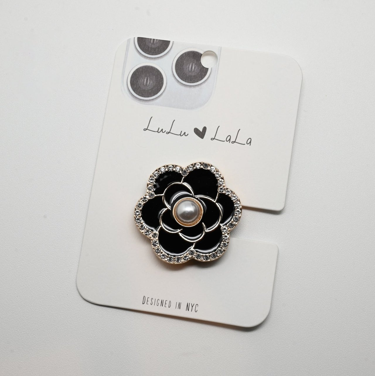 011-Jeweled Phone Grip Flower