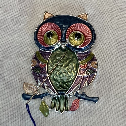 009-2 Owl Jewel Tone Needle Nanny