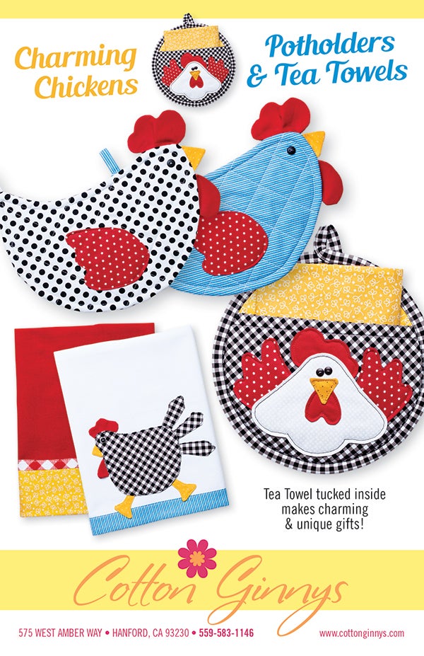 Charming Chickens Potholder/Tea
