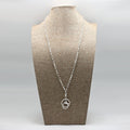 Large Chain Link Lanyard Worn Silver