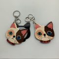 Checkered Cat Mirror Keychain