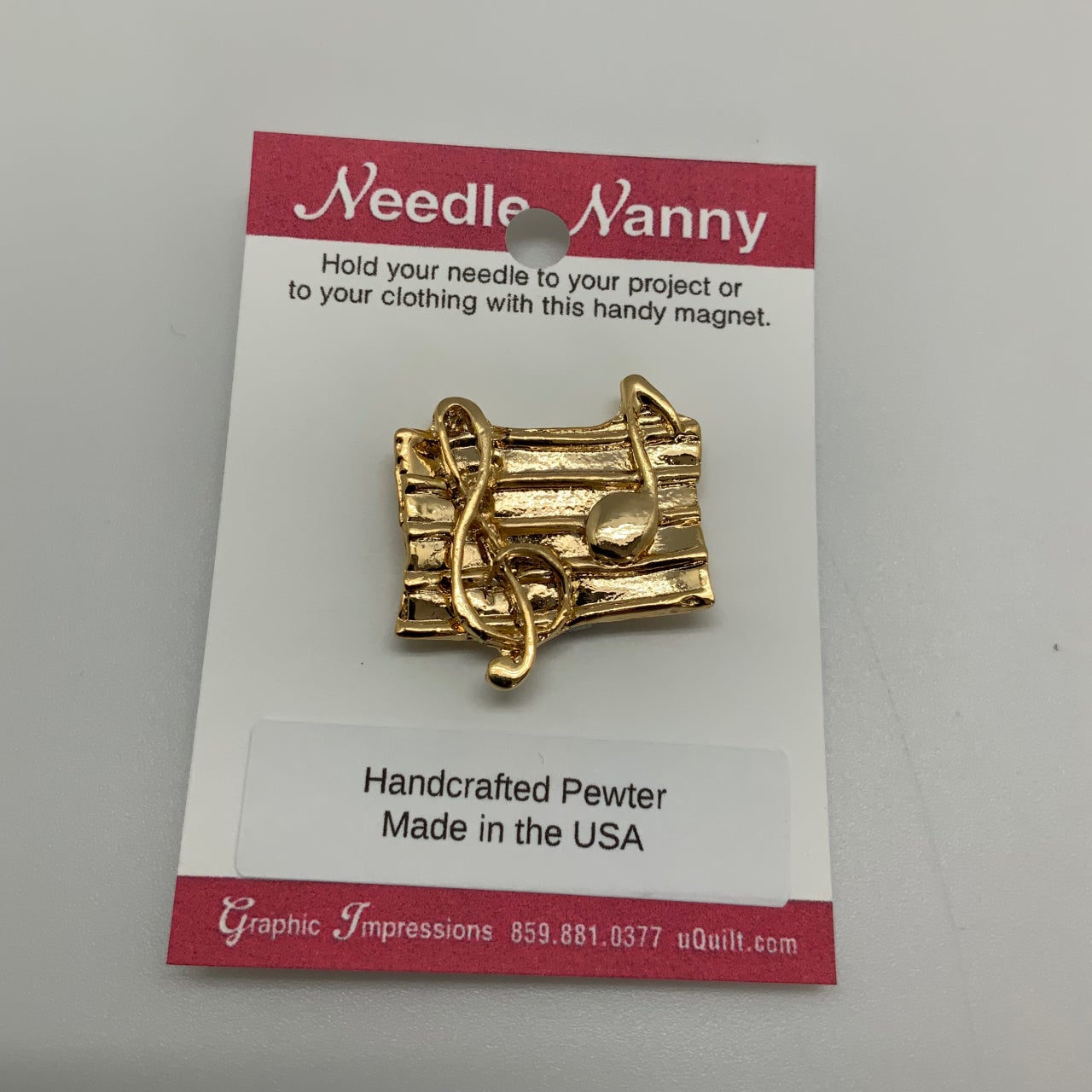 Music Note Needle Nanny Gold