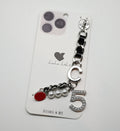 011-Charmed Phone Strap Silver