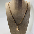 Gold  Crystal Bead Lanyard