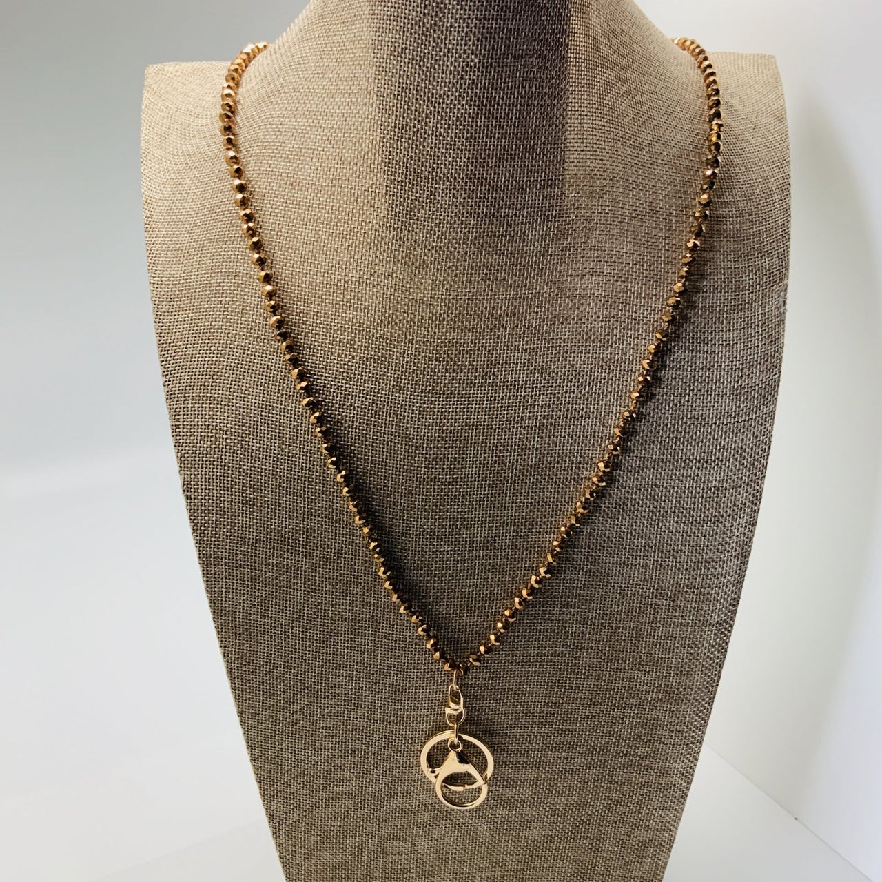 Gold  Crystal Bead Lanyard