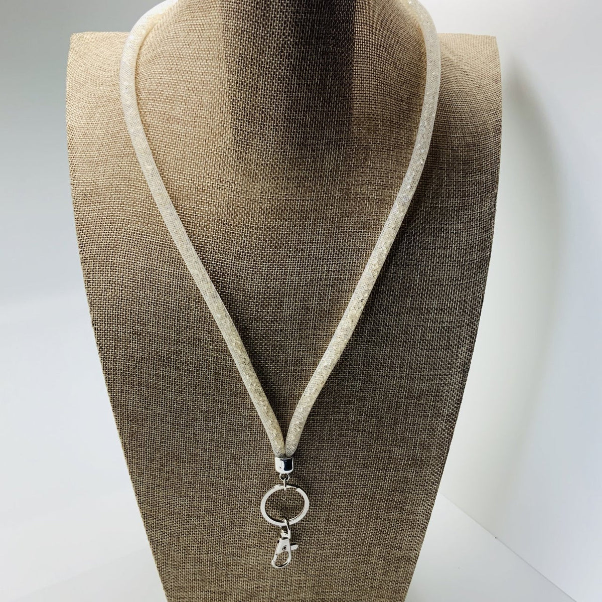 White Crystal Lanyard