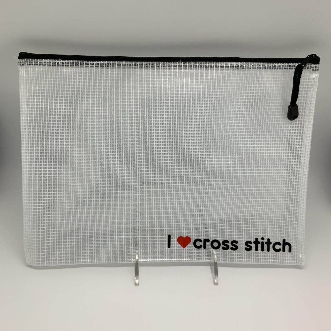 I love cross stitch zip bag