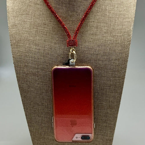009- Cell Phone Lanyard Red