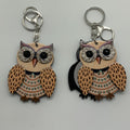 Geometric Owl Mirror Keychain