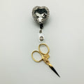 Bling clip and reel crystal heart