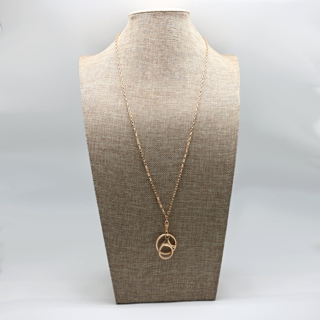 Small chain link lanyard worn gold