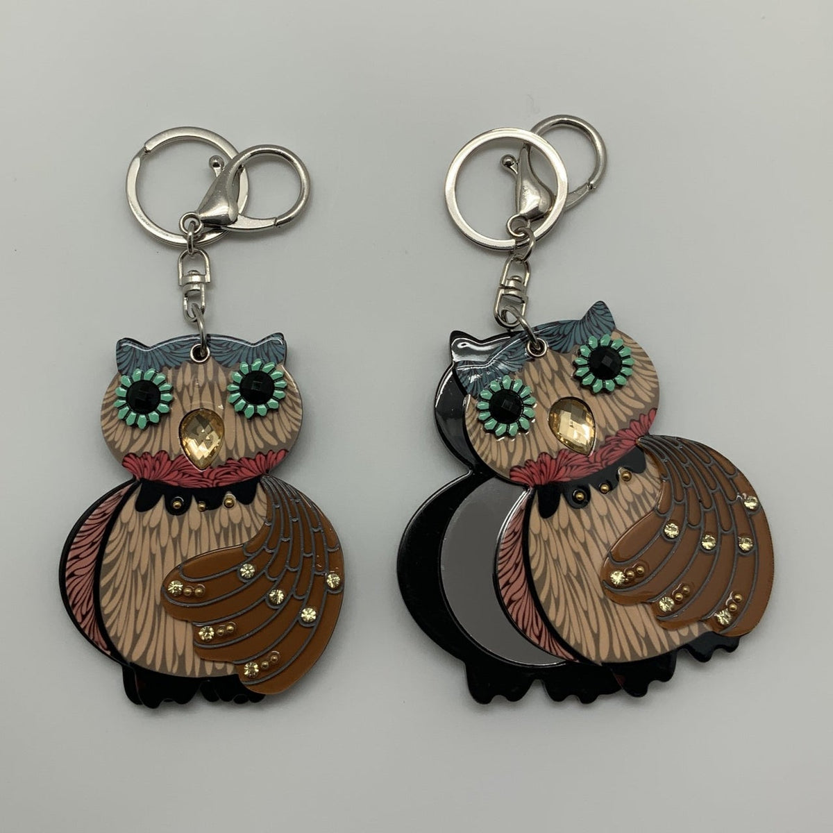 Owl Mirror Keychain