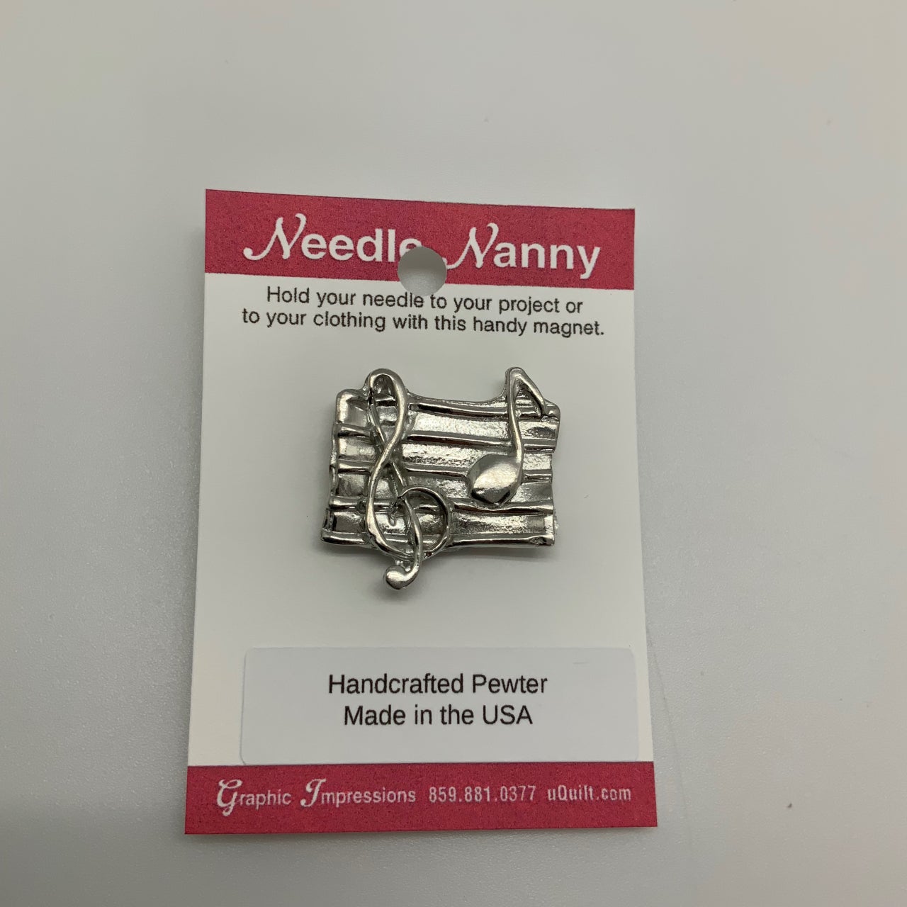 Music Notes Needle Nanny silver