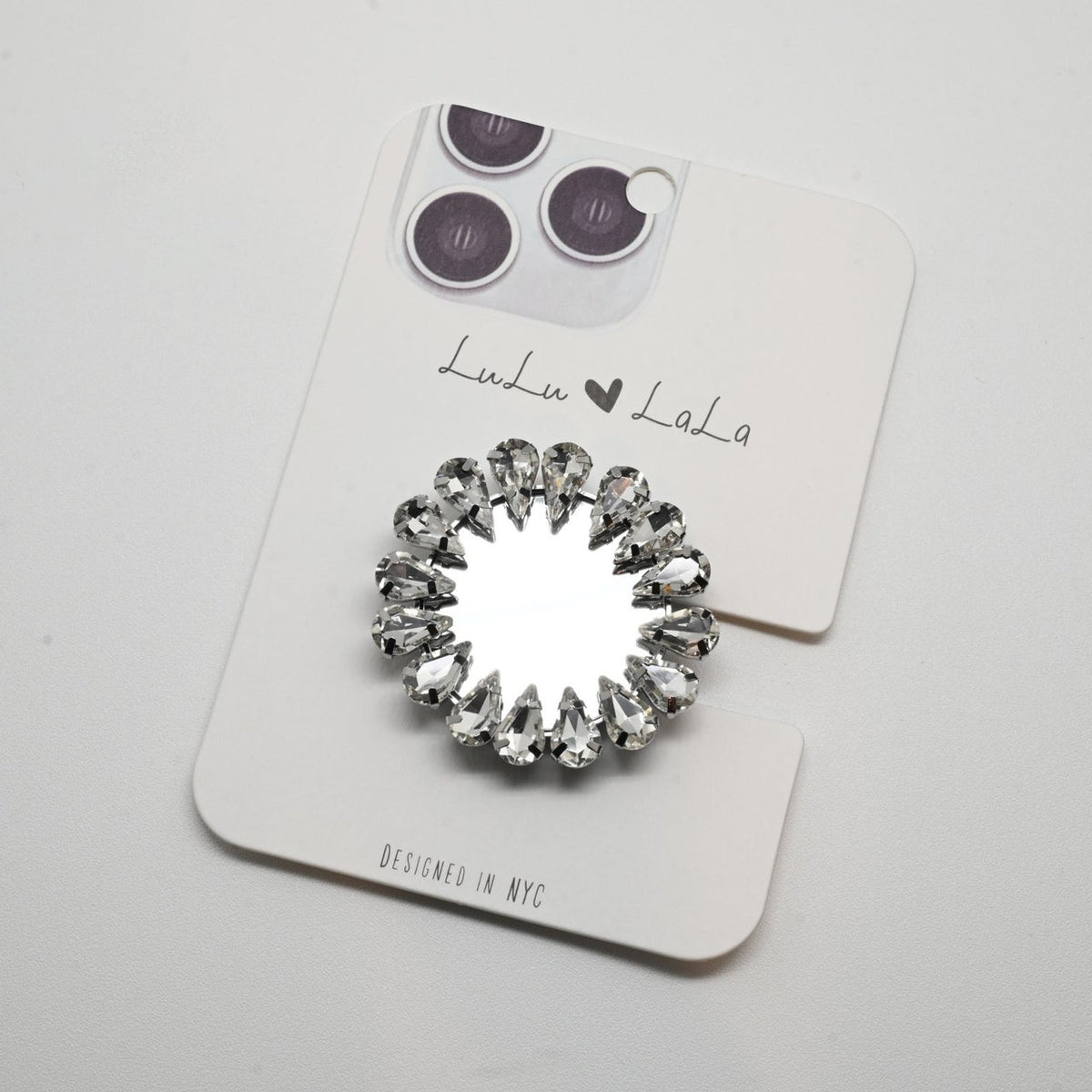 011-Jeweled phone grip diamond mirror