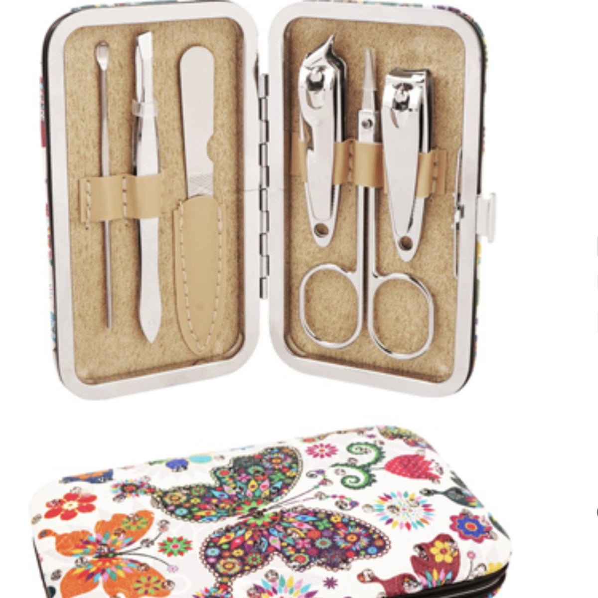 010-glittery butterfly manicure set