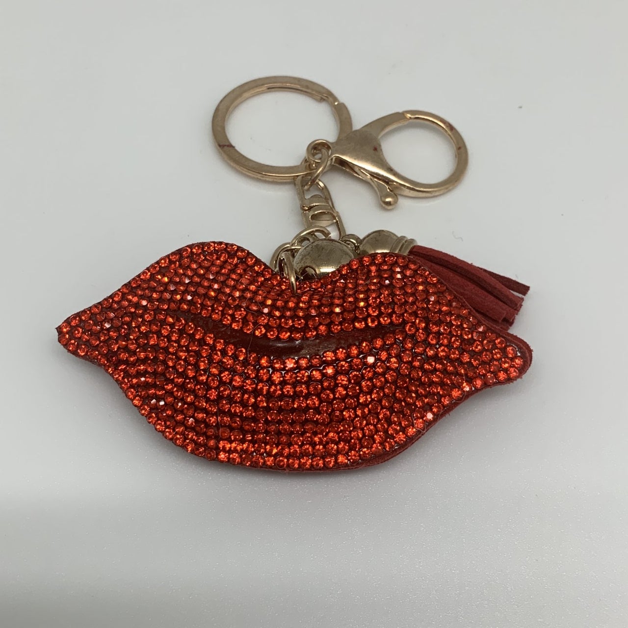 Bright red lip keychain